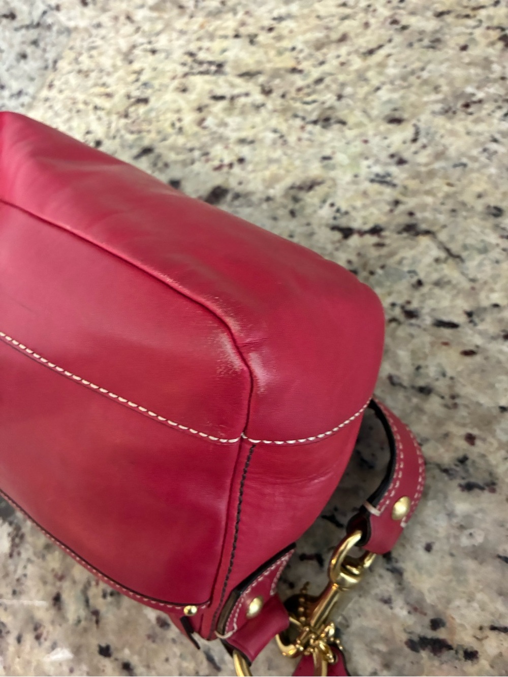 Coach Legacy double turnlock shoulder bag raspberry pink / red rare - Picture 5 of 11